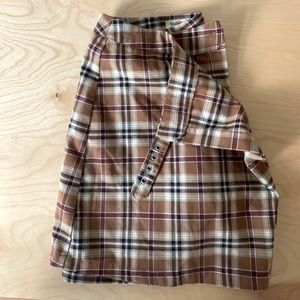John Galt  Soft Plaid Mini Cara Skirt Wrap Buckle